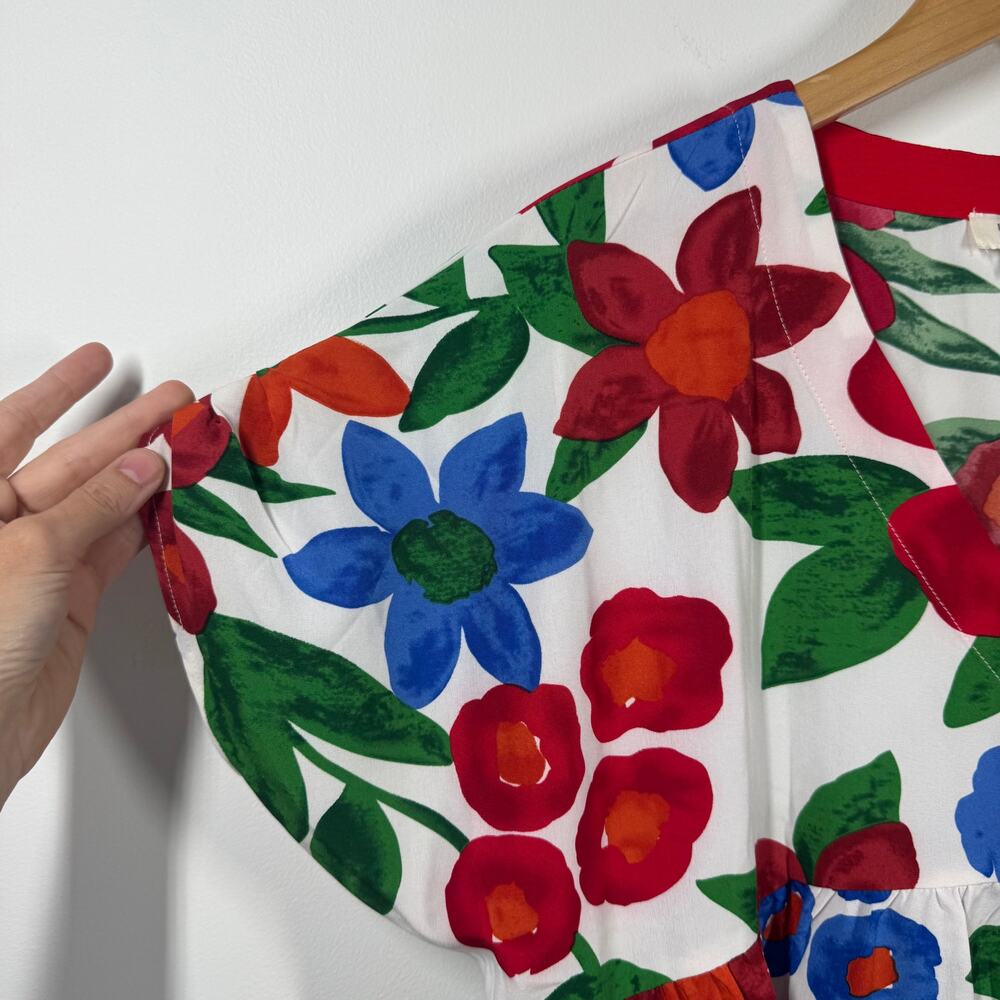 Umgee Floral Blouse - Red, Green, Blue - Picture 5 of 7